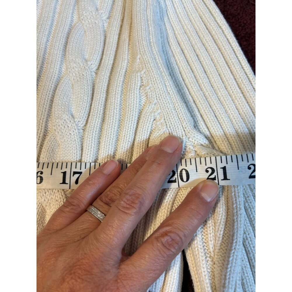 Banana Republic Cable Crew Pullover Cream womens Size L - Picture 6 of 9